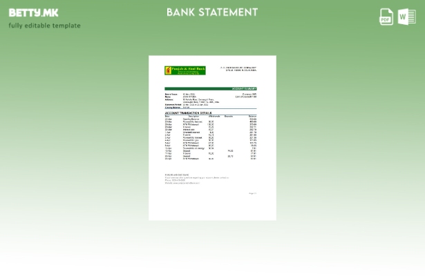 Модерен стил Индија Пенџаб и Синд банка изводи ексел шаблон